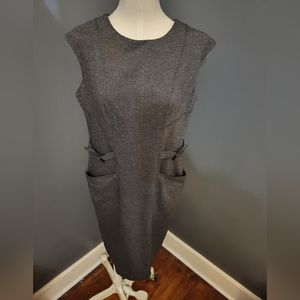Gray textured sleeveless dress size 12